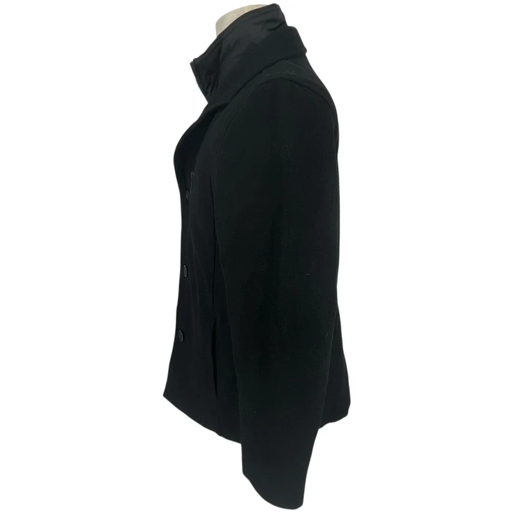 Kenneth Cole New York Mens Black Wool 2-in-1 Poly‎ Puffer Liner Car Coat Sz S